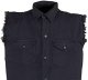 Men's blk cotton cut off Summer half sleeve shirt with frayed sleeves New