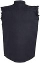 Men's blk cotton cut off Summer half sleeve shirt with frayed sleeves New