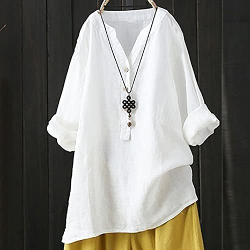 Women Shirts Summer Tunics V Neck Shirts Solid Color Casual Long Sleeve Shirts Massage Shirts