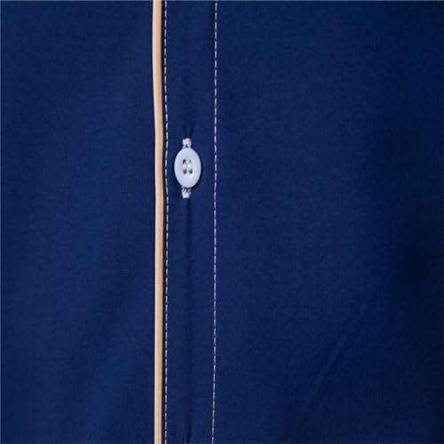 Mens Fashion Casual Solid Color Asymmetric Inclined Placket Pile Shirt Fashion Casual Long Sleeve Shirt House