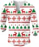 Men's Christmas Printed Pixel Snowflake Deer Theme Button Up Long Sleeve Casual Style T Shirt Plus T Shirt