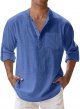 Men's Casual Autumn Long Sleeve Loose Fit Linen Button Down Shirt Shirts Bulk Men