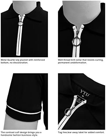 Men's Short Sleeve Polo Shirts Quarter-Zip Casual Slim Fit Lapel Neck Basic Designed Cotton Shirts