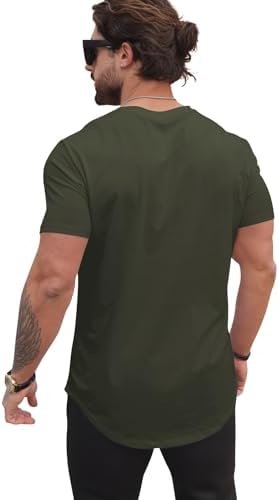 Mens T Shirts Casual Longline Tee Shirts