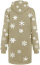 Christmas Women's Printed Long Sleeved Hooded Sweatshirt with Pocket Hoodie Pullover Maxi Dress for Women with