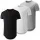 Mens 3 Pack T-Shirt Cotton Longline Classic Top
