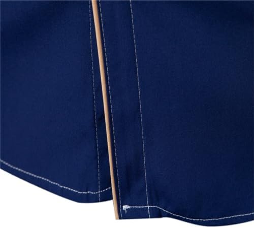 Mens Fashion Casual Solid Color Asymmetric Inclined Placket Pile Shirt Fashion Casual Long Sleeve Shirt House