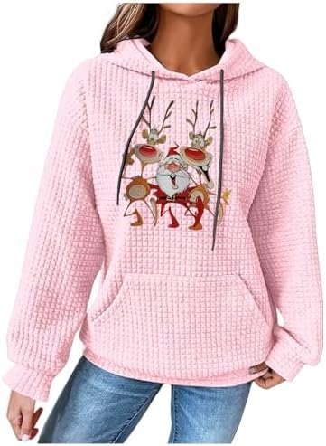 Christmas Women's Winter Small Checkered Print Casual Hoodie Womens Quarter Zip Athletic