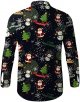 Men Casual Autumn Winter Christmas 3D Printed Shirts Fashion Top Blouse Shirts Mens Large T Shirts Pack