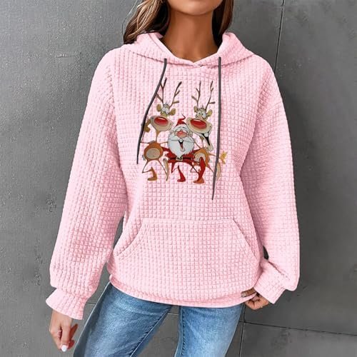 Christmas Women's Winter Small Checkered Print Casual Hoodie Womens Quarter Zip Athletic