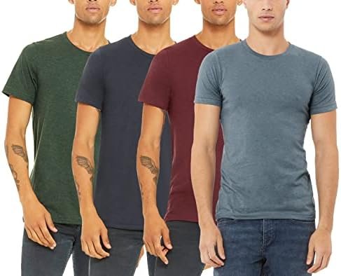4 Pack Men's Heather Cotton Poly T-Shirt