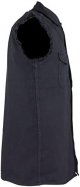 Men's blk cotton cut off Summer half sleeve shirt with frayed sleeves New