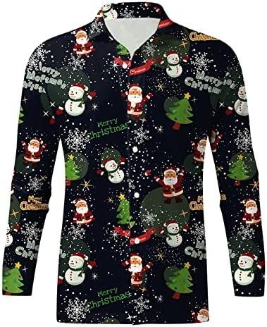 Men Casual Autumn Winter Christmas 3D Printed Shirts Fashion Top Blouse Shirts Mens Large T Shirts Pack