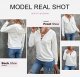 Womens Fashion Lace Up V Neck Drawstring Hoodies Sweatshirt Pullover Tops