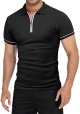 Men's Short Sleeve Polo Shirts Quarter-Zip Casual Slim Fit Lapel Neck Basic Designed Cotton Shirts
