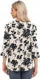 Womens Tops Casual Chiffon Blouses Tops 3/4 Sleeve V Neck Tunic Top Loose Shirt