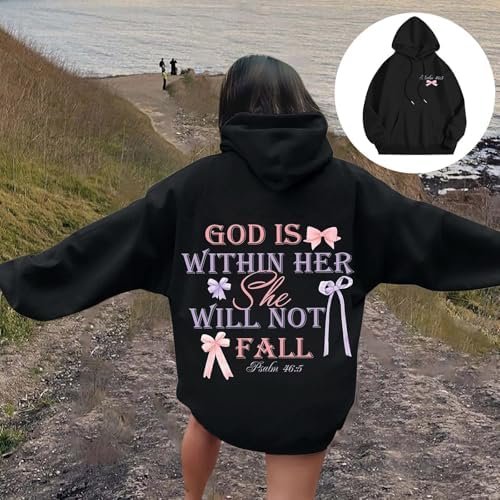 Women Fashion Letter Print Hooded Long Sleeve Casual Hoodie Sports Hoodie Casual Tie