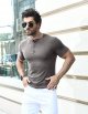 Men's Muscle T Shirts Stretch Short Sleeve Workout Tee Casual Slim Fit Shirt