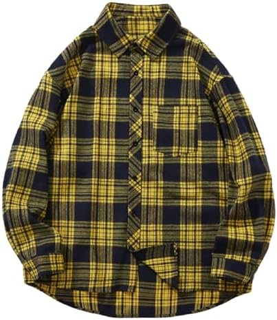 Men's Plus Size Casual Plaid Long Sleeved Shirt Bulk Long Sleeve Shirts