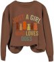 Just A Girl Who Loves Dogs Sweatshirt for Women Casual Funny Letter Printed Long Sleeve Pullover Tops
