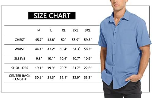 Mens Casual Button Down Shirts Short Sleeve Cotton Dress Shirt