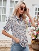 Womens Blouses Dressy Casual Short Sleeve Button Down Collared Polo Shirt Loose Tunic Summer Tops