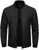 Men's Casual Autumn Winter Jackets Comfortable Solid Color Long Sleeve Jacket with Pocket Zipper Printed Office Jacket