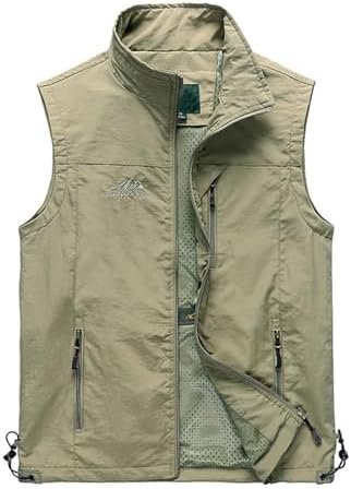 Mens Leisure Practical Travel Fishing Outdoor Work Pocket Vest Shampoo Set for Men