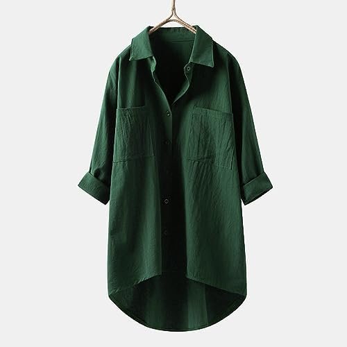 Down Long Blouses Casual Shirts Tops Women's Button Sleeve Women's Blouse Loose Shirts Women Work