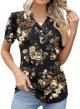 Womens Button Down Shirts Short Sleeve Tops V Neck T Shirts Tunic Tops to Wear with Leggings