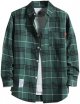 Men's Casual Printed Shirt Autumn/Winter Long Sleeved Single Breasted Lapel Plaid Striped Mens Extra Long Tee