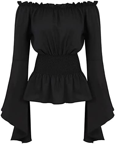 Womens Elegant Top Long Sleeve Boho Blouses Top Plus Size Shirt Gothic Ruffle Skirt Shirt Cute Plus Size Tops for